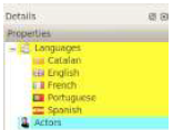 Section of the interface for language and character identification