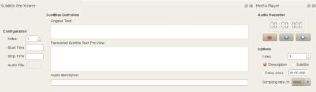 Section of the interface for creating texts