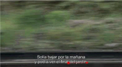 Transition shot with fixations from the eye-tracking study: view from train window